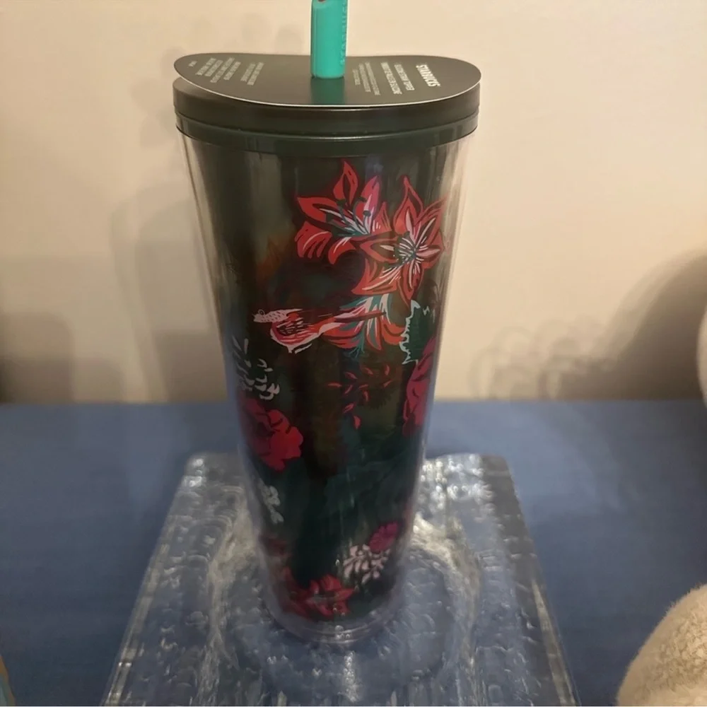 STARBUCKS 2022 WINTER RELEASE LIMITED EDITION FLORAL PRINT 24OZ TUMBLER